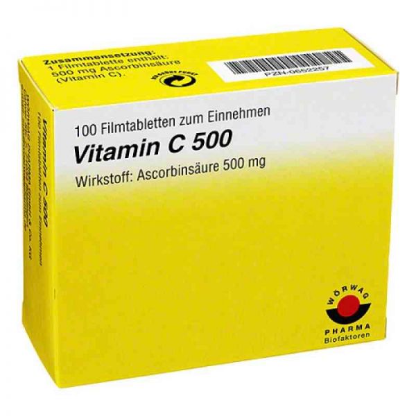 Vitamin C 500 Filmtabletten (100 stk)