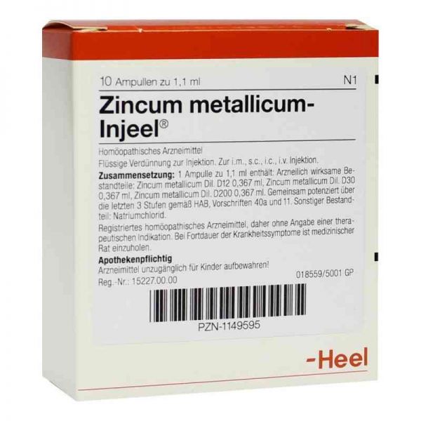 Zincum Metallicum Injeei Ampullen (10 stk)