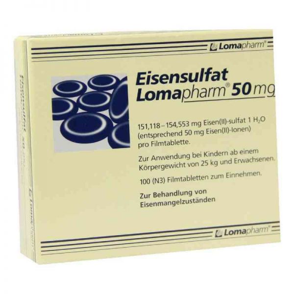 Eisensulfat Lomapharm 50mg (100 stk)