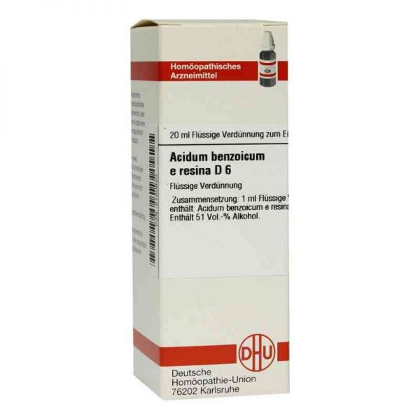 Acidum Benzoicum E.res. D 6 Dilution (20 ml)