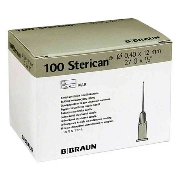 Sterican Ins.einm.kan.27gx1/2 0,40x12 mm (100 stk)