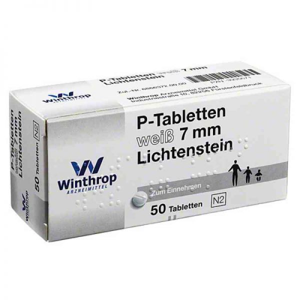 P Tabletten weiss 7 mm Teilk. (50 stk)