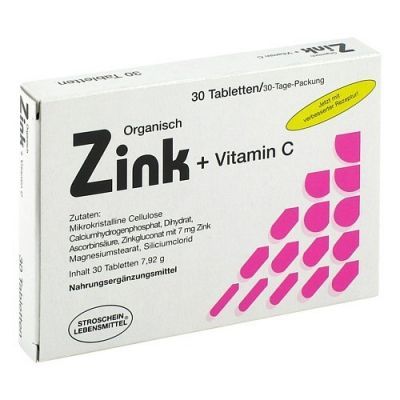 Zink Organisch+vitamin C Tabletten (30 stk)