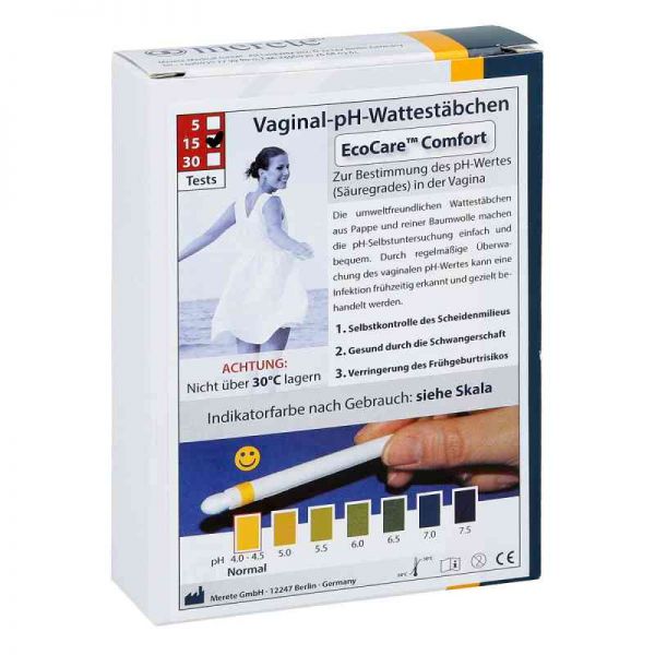 Vaginal Ph Wattestäbchen Ecocare Comfort (15 stk)