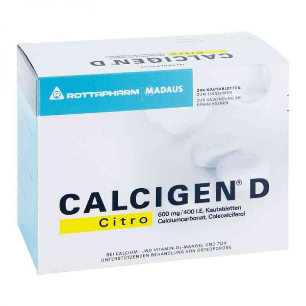 CALCIGEN D Citro 600mg/400 I.E. (200 stk)