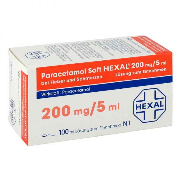 Paracetamol Saft HEXAL 200mg/5ml bei Fieber und Schmerzen (100 ml)