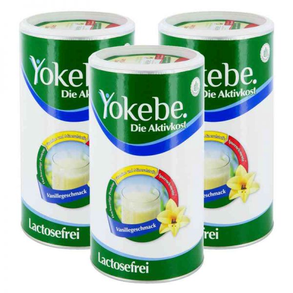 Yokebe Lactosefrei Vanille Pulver (3x500 g)