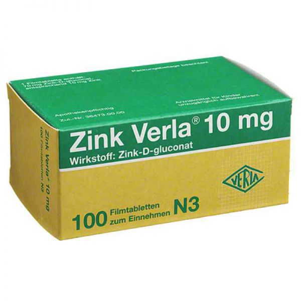 Zink Verla 10mg (100 stk)