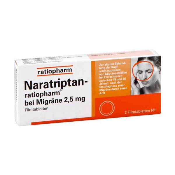 Naratriptan-ratiopharm bei Migräne 2,5mg (2 stk)