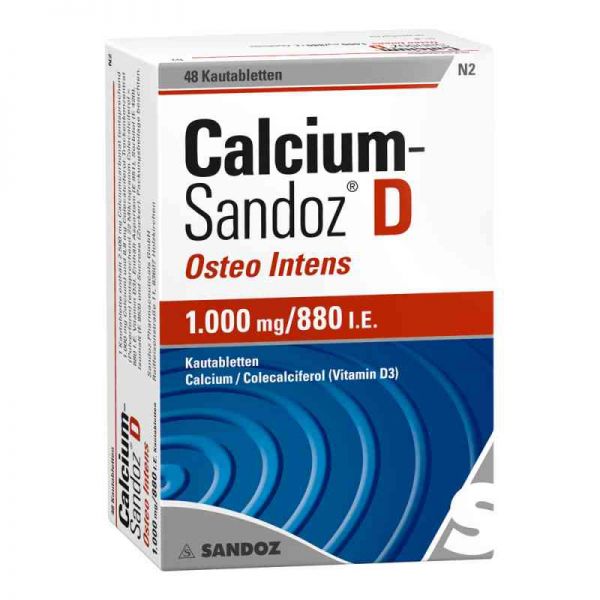 Calcium-Sandoz D Osteo intens 1000mg/880 I.E. (48 stk)