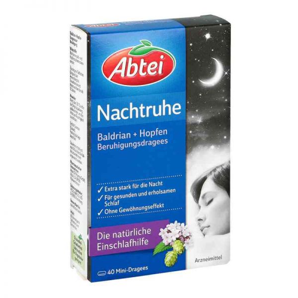 Abtei Nachtruhe Baldrian+hopfen Dragee (s) zur, zum beruhigung (40 stk)