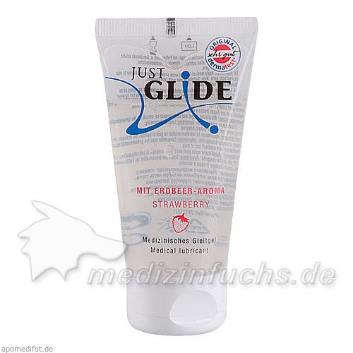 JUST GLIDE med. Gleitgel Erdbeer, 50 ML