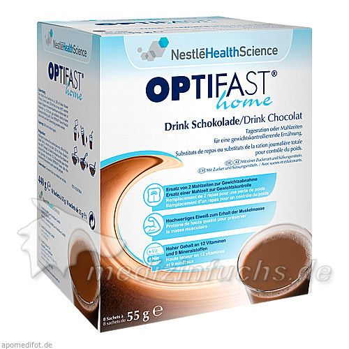 OPTIFAST home Drink Schokolade, 8X55 G