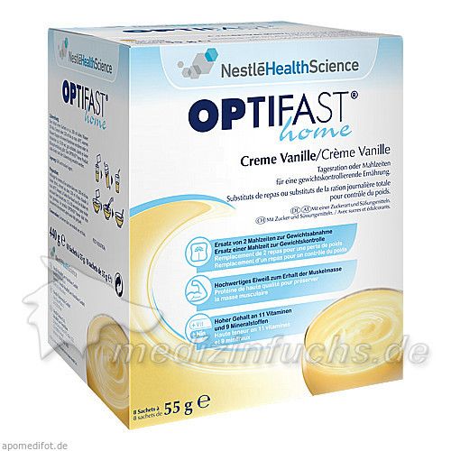 OPTIFAST home Creme Vanille, 8X55 G