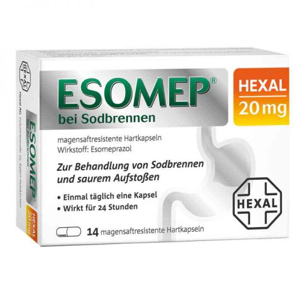 ESOMEP HEXAL bei Sodbrennen 20mg (14 stk)