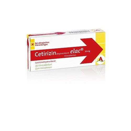 Cetirizindihydrochlorid elac 10mg, 20 ST