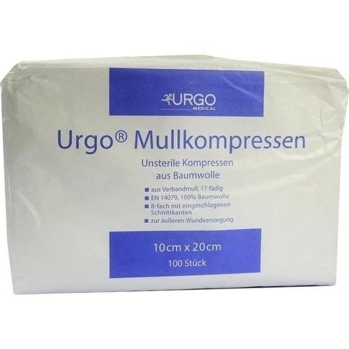 Urgo Mullkompresse unsteril 10x20cm 8fach, 100 ST