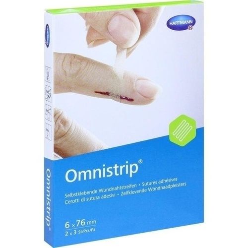 Omnistrip Wundnahtstreifen 6x76mm, 2 ST