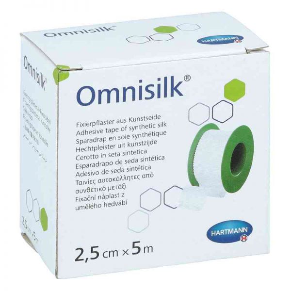 Omnisilk Fixierpflaster Kunstseide 2,5 cmx5 m (1 stk)