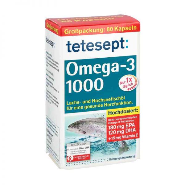 Tetesept Omega-3 1000 Kapseln (80 stk)