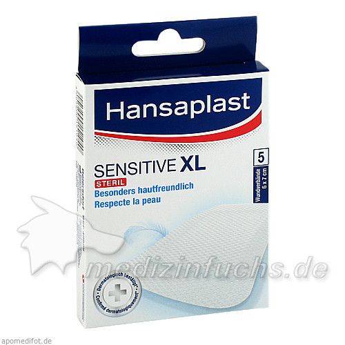 Hansaplast XL Sensitive 6x7cm, 5 ST