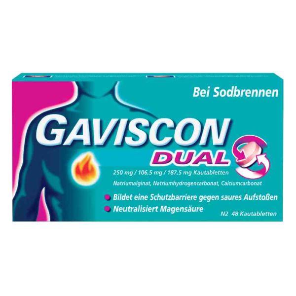 Gaviscon Dual 250mg/106,5mg/187,5mg Kautabletten (48 stk)