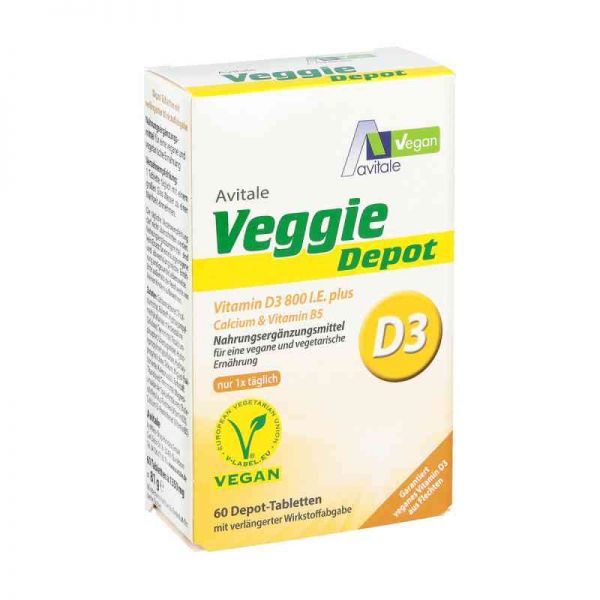 Veggie Depot Vitamin D3 800 I.e.+calcium+b5 Tabletten (60 stk)