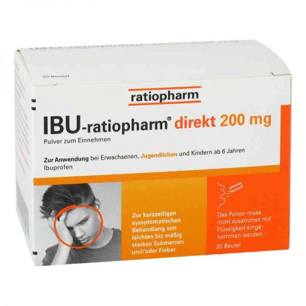 Ibu Ratiopharm direkt 200 mg Pulver zum Einnehmen (20 stk)