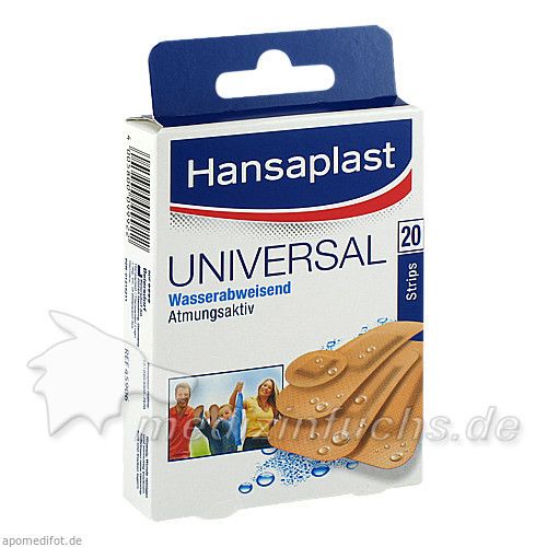 Hansaplast Universal Water Resist.4Größen Strips, 20 ST