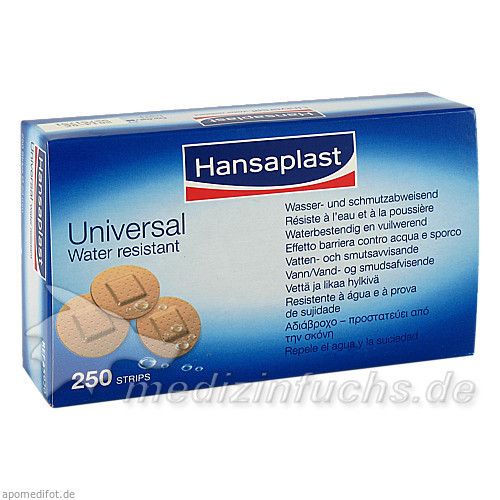 Hansaplast Universal Water Resist. D.23mm Strips, 250 ST