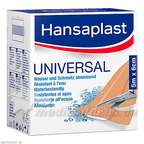 Hansaplast Universal Water Resist.MW 5mx6cm Rolle, 1 ST