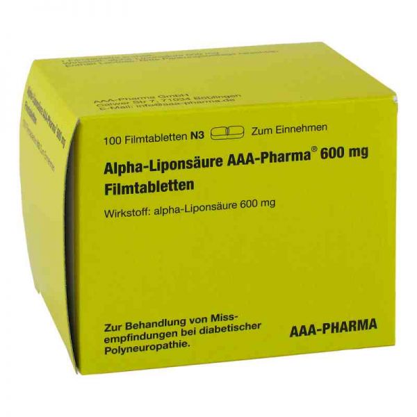 Alpha Liponsäure Aaa Pharma 600 mg Filmtabletten (100 stk)