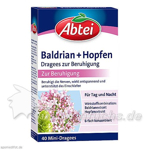 ABTEI Baldrian + Hopfen Drg z. Beruhigung, 40 ST