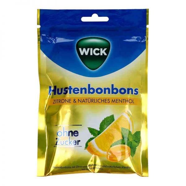 Wick Zitrone & nat.Menthol Bonb.o.zucker Beutel (72 g)