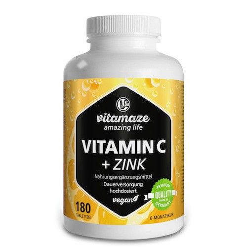 Vitamin C hochdosiert + Zink Vitamaze, 180 ST