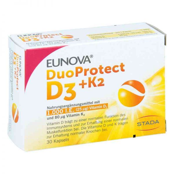 Eunova Duoprotect D3+k2 1000 I.e./80 [my]g Kapseln (30 stk)