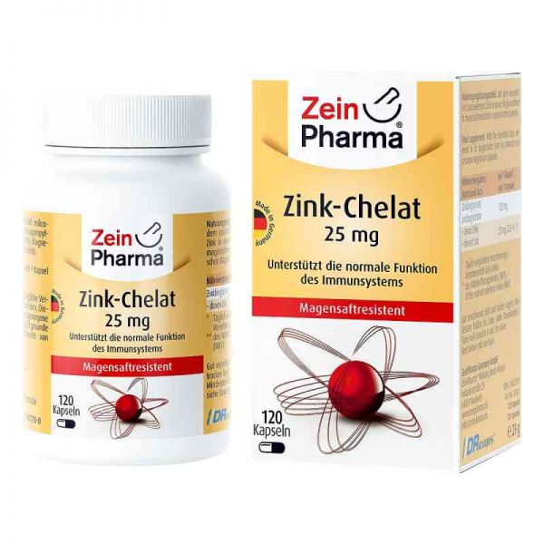 Zink Chelat 25 mg in magensaftresist.veg.Kaps. (120 stk)