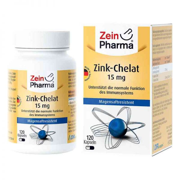 Zink Chelat 15 mg in magensaftresist.veg.Kaps. (120 stk)