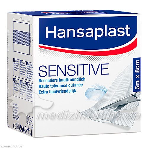 Hansaplast Sensitive 5mx8cm Rolle, 1 ST