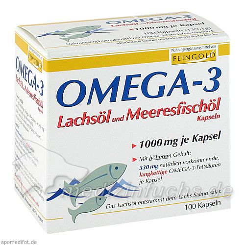 Omega-3 Lachsöl und Meeresfischöl Kapseln, 100 ST