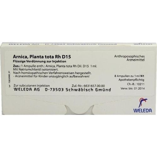 ARNICA PLANTA TOTA RH D15, 8X1 ML