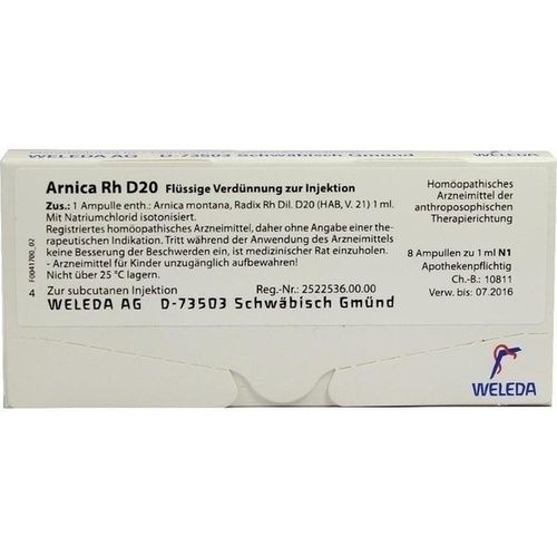 ARNICA RH D20, 8X1 ML