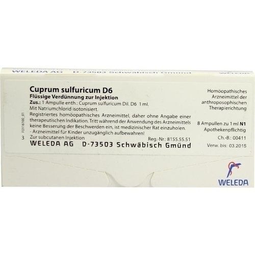 CUPRUM SULF D 6, 8X1 ML