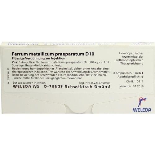 FERRUM MET PRAEP D10, 8X1 ML