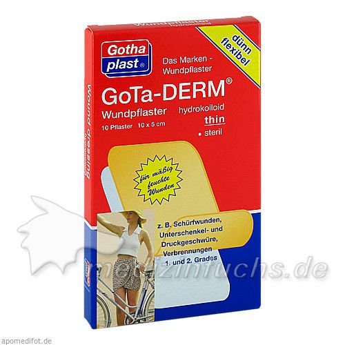 Gotha-Derm Hydrokolloides Wundpflaster 10cmx5cm, 10 ST