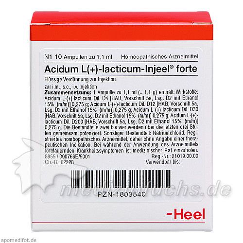 ACIDUM L LACTIC INJ FORTE, 10 ST