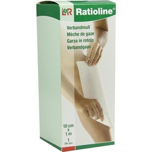 Ratioline acute Verbandmull gerollt 10cmx1m, 1 ST