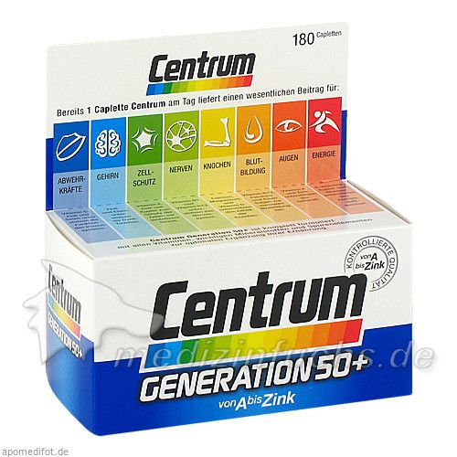 Centrum Generation 50+ A-Zink + FloraGlo Lutein, 180 ST