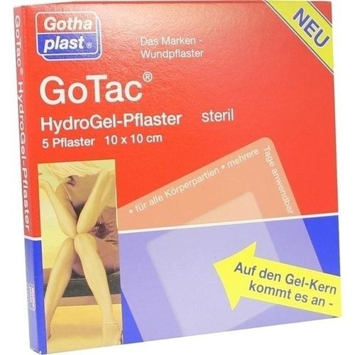 GoTac L Hydrogelpflaster 10cmx10cm steril, 5 ST