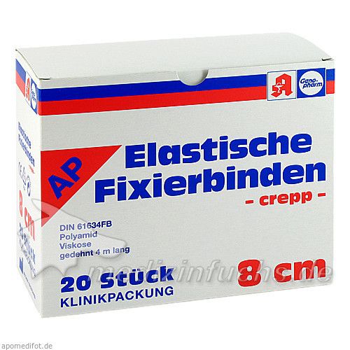 ELAST FIXIERBIN 8CM GENOPH, 20 ST